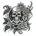 Create a tattoo inspired by dark rituals with a techno music twist tattoo design idea