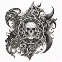 Create a tattoo inspired by dark rituals with a techno music twist tattoo design idea