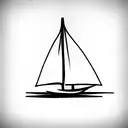 sailing boat with the mast as a tree, meaning freedom, in an environmental sustainability idea tattoo design idea
