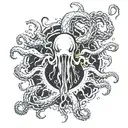 hole with eldritch tentacles coming out  tattoo design idea