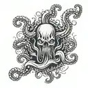 hole with eldritch tentacles coming out  tattoo design idea