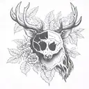 deer head tattoo design idea