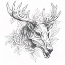 deer head tattoo design idea
