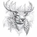 deer head tattoo design idea