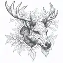 deer head tattoo design idea
