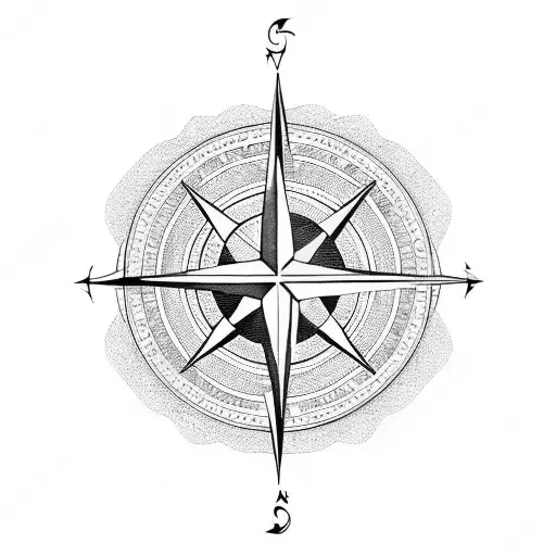 compass and anchor tattoo design idea