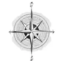 compass and anchor tattoo design idea