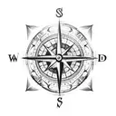 compass and anchor tattoo design idea