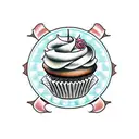 cupcake  tattoo design idea