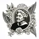 rip angel grandma tattoo design idea