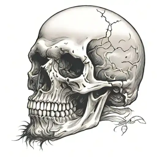 Just a plain Skull with a red beard. tattoo design idea