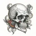 Just a plain Skull with a red beard. tattoo design idea
