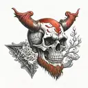 Just a plain Skull with a red beard. tattoo design idea