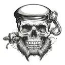 Just a plain Skull with a red beard. tattoo design idea