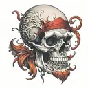 Just a plain Skull with a red beard. tattoo design idea