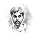 A portrait of Plato wearing basketball attire, symbolizing the intersection of philosophy and sports tattoo design idea