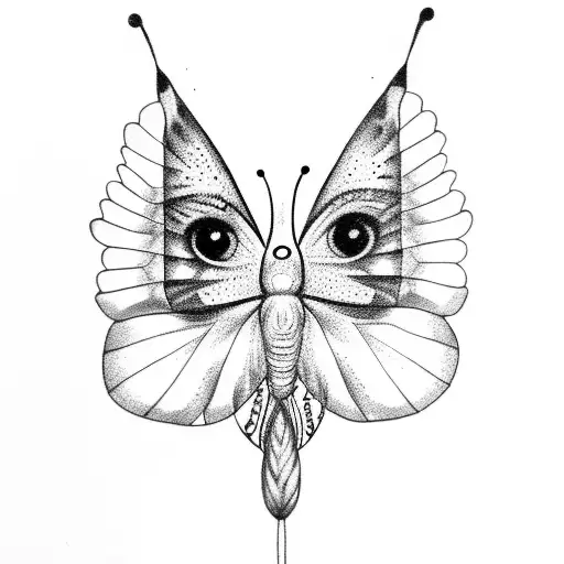 eye o'clock butterfly  tattoo design idea