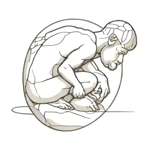 sissyphus pushing the boulder tattoo design idea