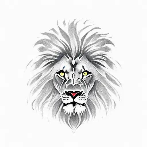 Damaged Shield with lion on the crest tattoo design idea