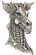 horse skeleton tattoo design idea