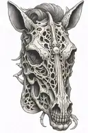 horse skeleton tattoo design idea