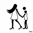 mother and son walk on the fair tattoo design idea