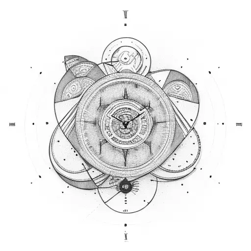 round dial divided into 4 equal quarters tattoo design idea