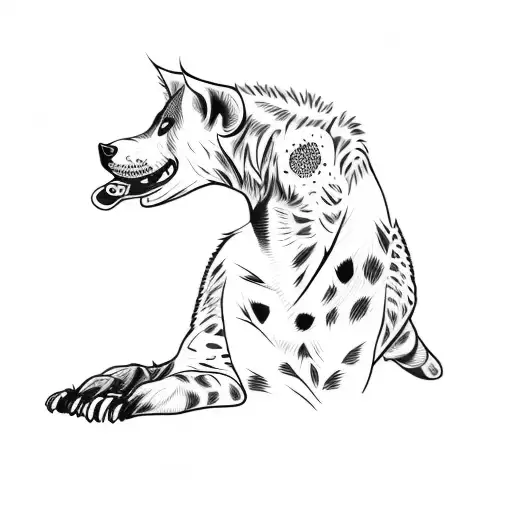 a hyena tattoo design idea