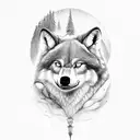 the wolf kills the bear cub tattoo design idea