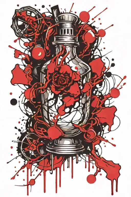 spilled holy grail tattoo design idea