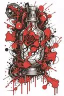 spilled holy grail tattoo design idea