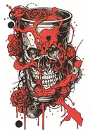 spilled holy grail tattoo design idea