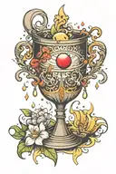 spilled holy grail tattoo design idea