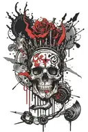 spilled holy grail tattoo design idea