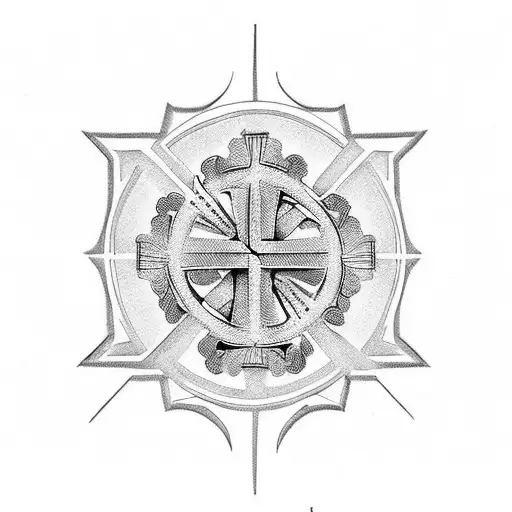 Christian Cross tribute to grandparent tattoo design idea