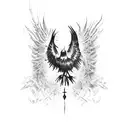 Crow key from resident evil 7 game tattoo design idea