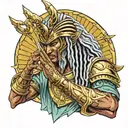 Shaka Knight of Virgo from Saint Seya praying 1986 tattoo design idea