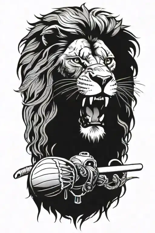 lion, hockey, astrology, religion tattoo design idea