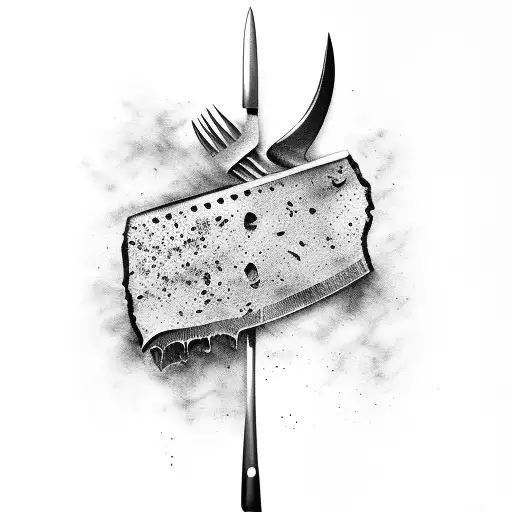 butcher knife tattoo design idea