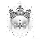 crown in a loop tattoo design idea