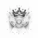 crown in a loop tattoo design idea