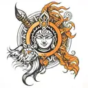 i want three horizontal victory line and in the middle Shiva Third Eye Tattoo with band mantra  tattoo design idea