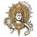 i want three horizontal victory line and in the middle Shiva Third Eye Tattoo with band mantra  tattoo design idea