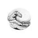 wave with Hawaiian paddle tattoo design idea