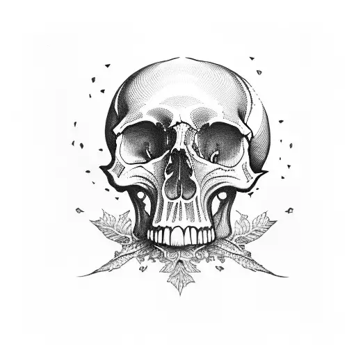 skull and monkey tattoo design idea
