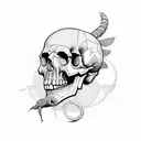 skull and monkey tattoo design idea