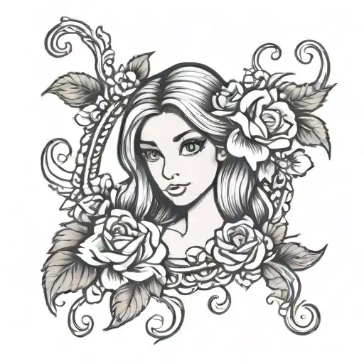 Rapunzel flower tattoo design idea