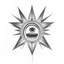 illuminati eye triangle with black angel wings tattoo design idea