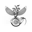 stitch riding Onewheel  tattoo design idea