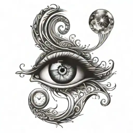 mind and eye tattoo design idea